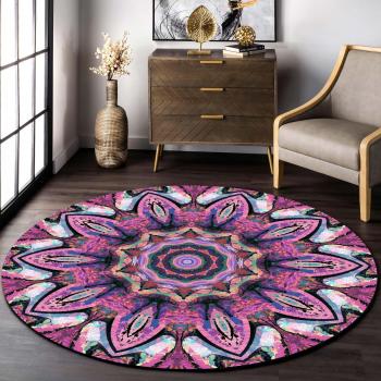 Purple Sacred Floral Circle Mandala Rug Manufacturers in New Amsterdam